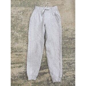 Lululemon Scuba Jogger Pants Sz 2 Light Gray High Rise Fleece Athletic Comfy